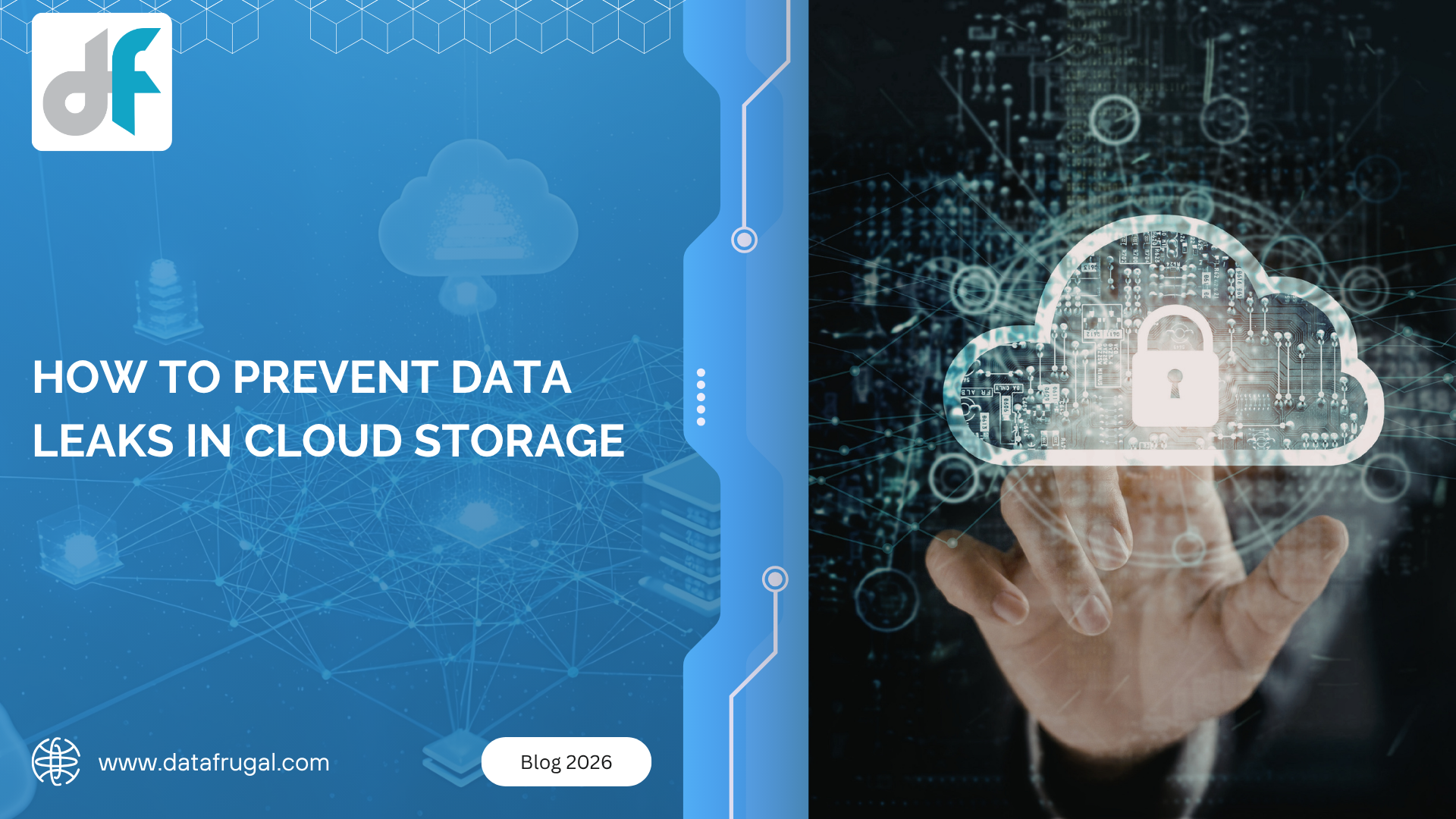 Illustration representing secure cloud storage and data leak prevention